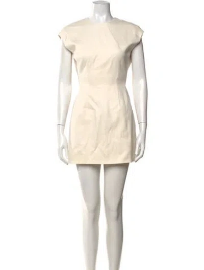Pre-owned Eaves Crew Neck Mini Dress In Neutrals