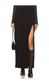 Eaves Cruz Suede Maxi Skirt In Black