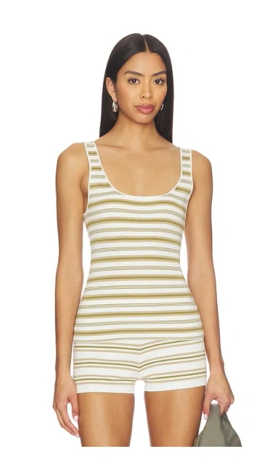 Eaves Cydnee Striped Knit Tank In White