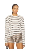 Eaves Cydnee Striped Oversized Sweater In White