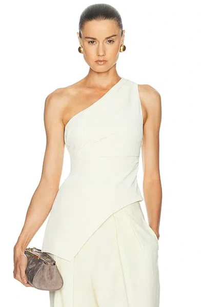 Eaves Dani Polished Crepe Asym Top In Ivory