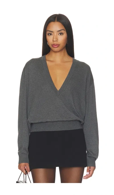 Eaves Devyn V Neck Sweater In Grey