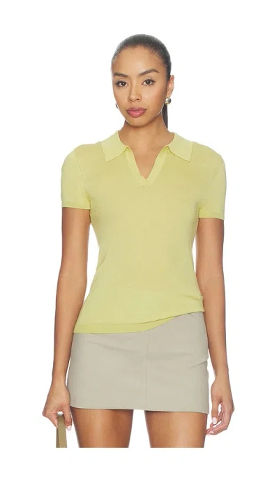 Eaves Emaw Knit Polo In Limon