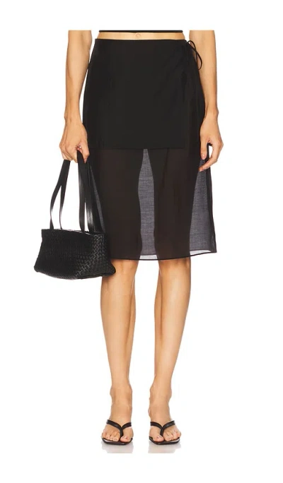 Eaves Ettore Apron Midi Skirt In Black