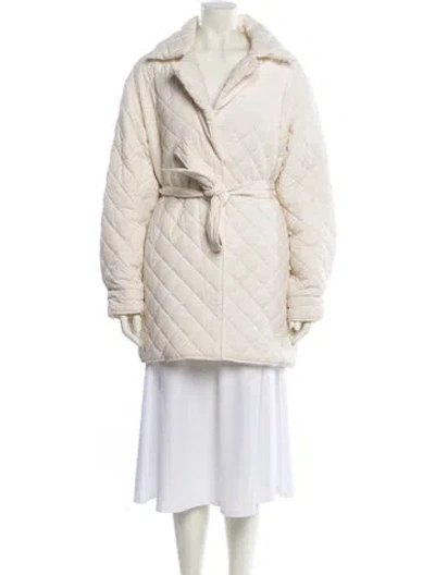 Pre-owned Eaves Faux Fur Coat In Neutral