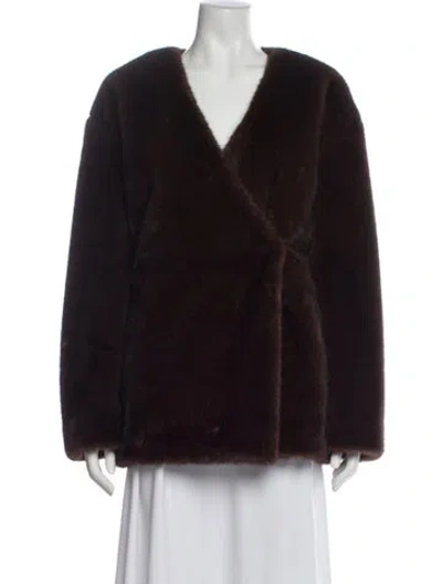 Pre-owned Eaves Faux Fur Faux Fur Jacket In Brown