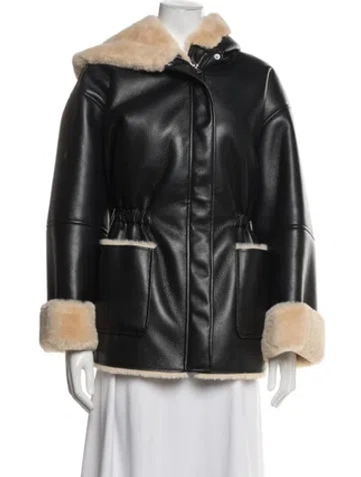 Pre-owned Eaves Faux Leather Parka W/ Tags In Black