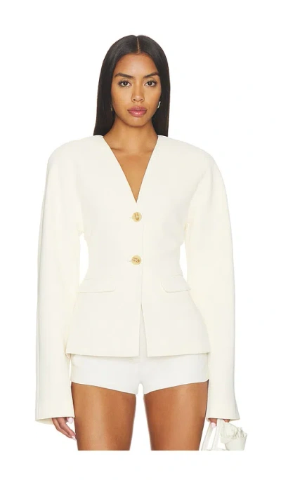 Eaves Gal Crepe Blazer In Ivory