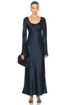 Eaves Gilad Silk Maxi Dress In Navy