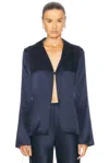 Eaves Gilad Silk Shirt In Navy