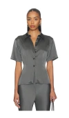 Eaves Groa Cinched Top In Gray