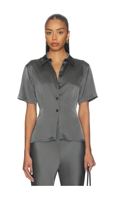 Eaves Groa Cinched Top In Gray