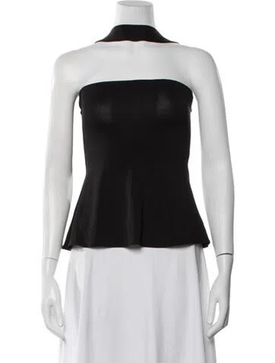 Pre-owned Eaves Halterneck Sleeveless Top In Black