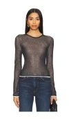 Eaves Harlow Knit Top In 黑色&奶油色