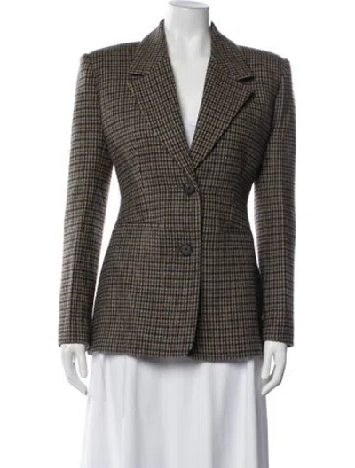 Pre-owned Eaves Houndstooth Print Blazer In Multicolor