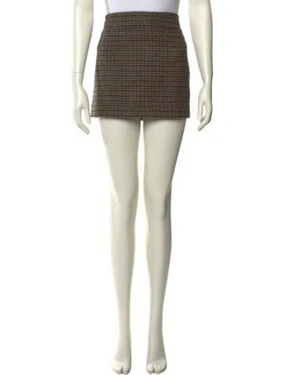 Pre-owned Eaves Houndstooth Print Mini Skirt W/ Tags In Neutral