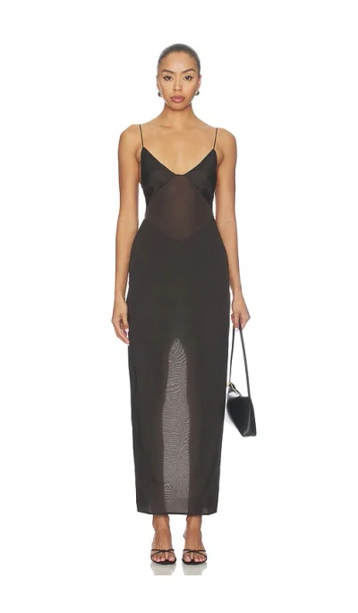 Eaves Idunn Maxi Dress In Black Olive