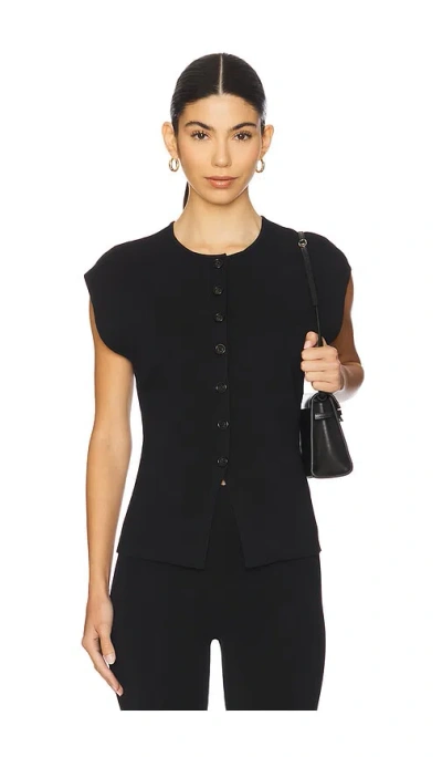 Eaves Janith Sleeveless Cardigan In Black
