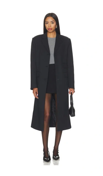 Eaves Kai Compact Suiting Coat In Black
