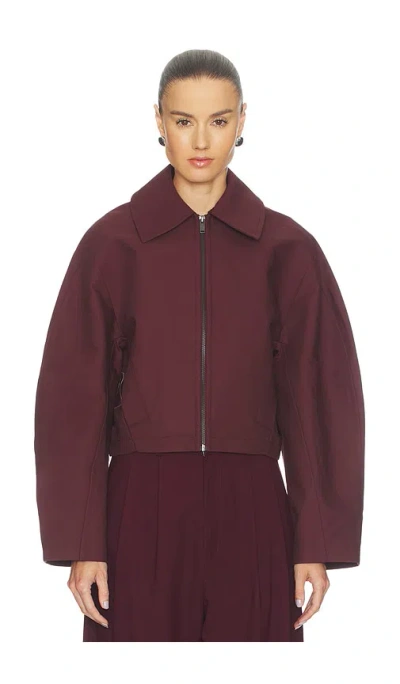 Eaves Karlie Cocoon Sleeve Jacket In Burgundy