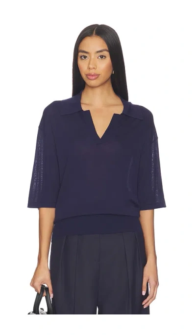 Eaves Kaysa Blouson Polo In Blue