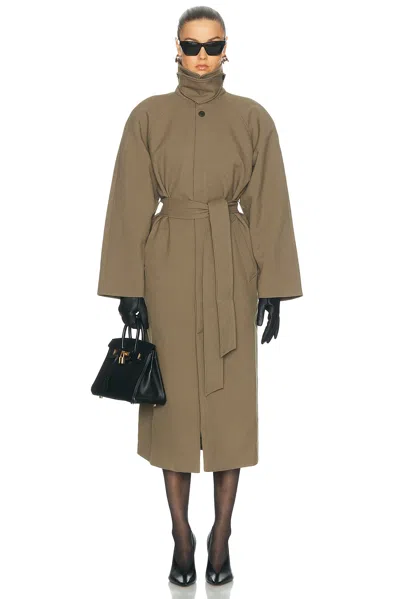 Eaves Keldan Classic Suiting Trench Coat In Green