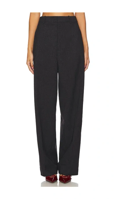Eaves Kira Melange Suiting Pants In Dark Grey
