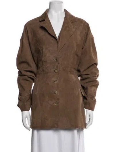 Pre-owned Eaves Leather Blazer In Brown