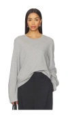 Eaves Lene Easy Long Sleeve Tee In Gray