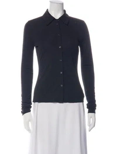 Pre-owned Eaves Long Sleeve Button-up Top W/ Tags In Blue