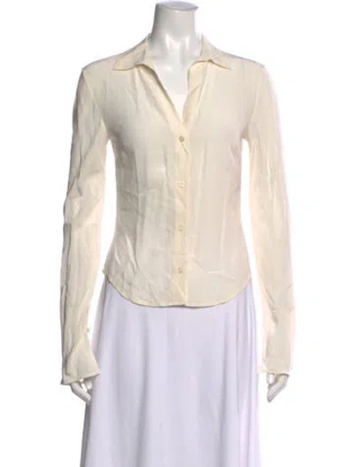 Pre-owned Eaves Long Sleeve Button-up Top W/ Tags In Neutral