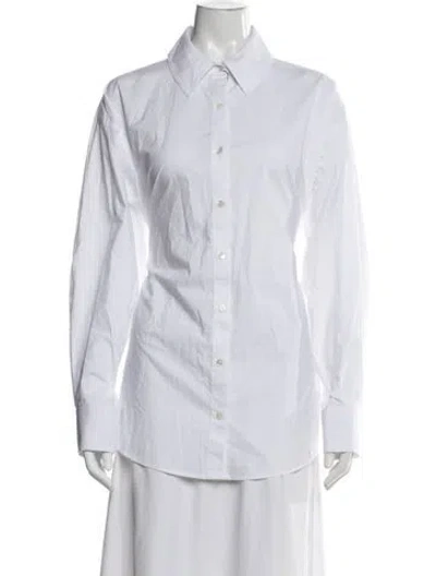 Pre-owned Eaves Long Sleeve Button-up Top W/ Tags In White