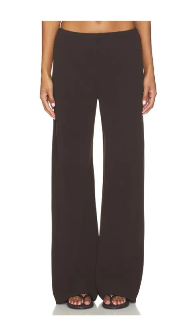 Eaves Loretta Crepe Bias Pant In Brown