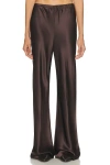 Eaves Loretta Silk Pants In Brown