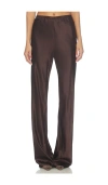 Eaves Loretta Silk Pants In Brown