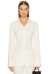 Eaves Lovise Polished Crepe Blouse In White