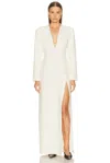 Eaves Lovise Polished Crepe Maxi Dress In White