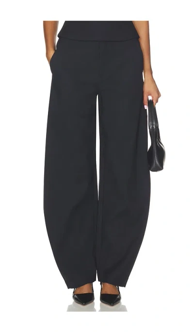 Eaves Low Rise Mai Sculptural Compact Suiting Pant In Blue