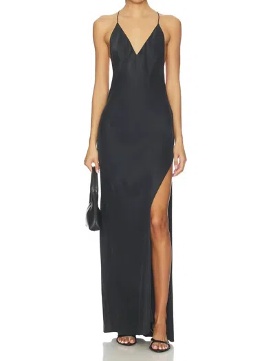Eaves Lydia Silk Maxi Dress In Black