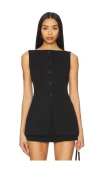 Eaves Lyla Vest Top In Black