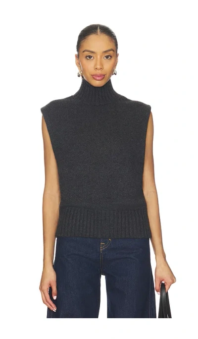 Eaves Lynnda Knit Mock Neck Shell In Gray