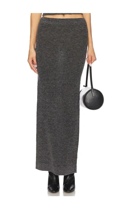 Eaves Mae Maxi Knit Skirt In 차코 그레이