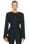 Eaves Mai Compact Suiting Blazer In Black