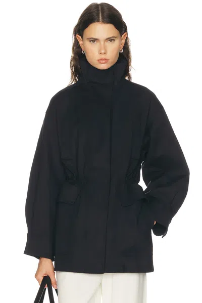 Eaves Mai Compact Suiting Parka Jacket In Black