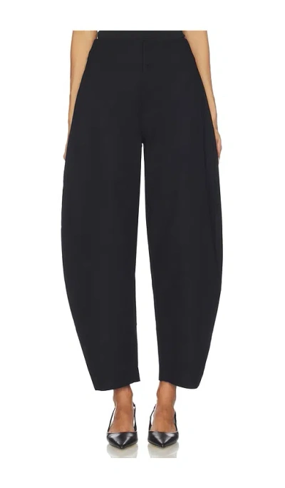 Eaves Mai Sculptural Compact Suiting Ankle Pant In Black