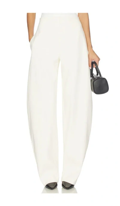 Eaves Mai Sculptural Compact Suiting Pant In White