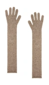 Eaves Mariana Knit Gloves In Brown