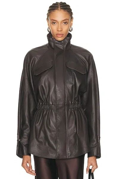 Eaves Mendoza Leather Jacket In Brown