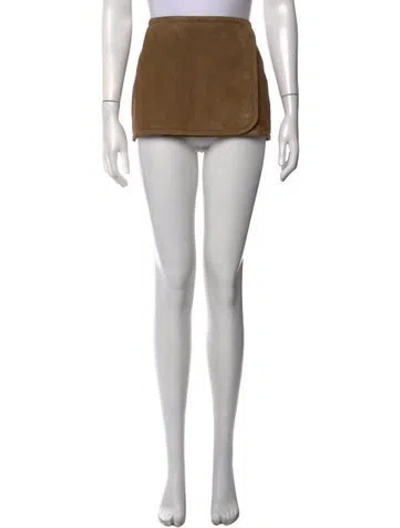 Pre-owned Eaves Mini Skirt In Brown