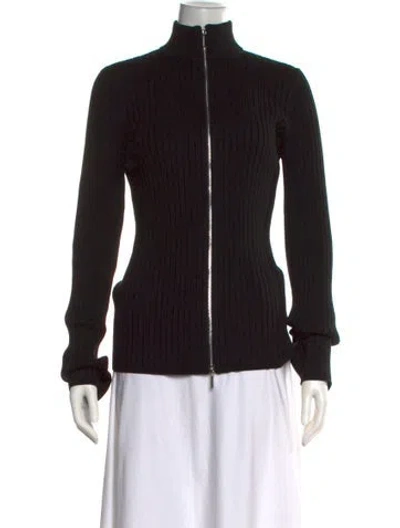 Pre-owned Eaves Mock Neck Sweater In Black